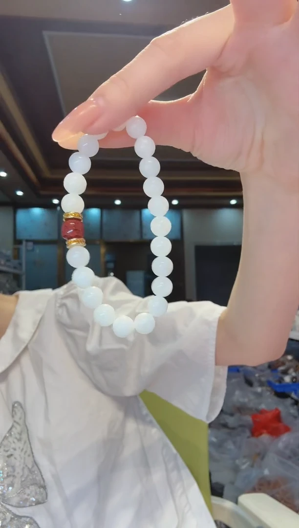 【闪购商品】和田玉手串未镶嵌和田玉白玉8mm单圈发其一