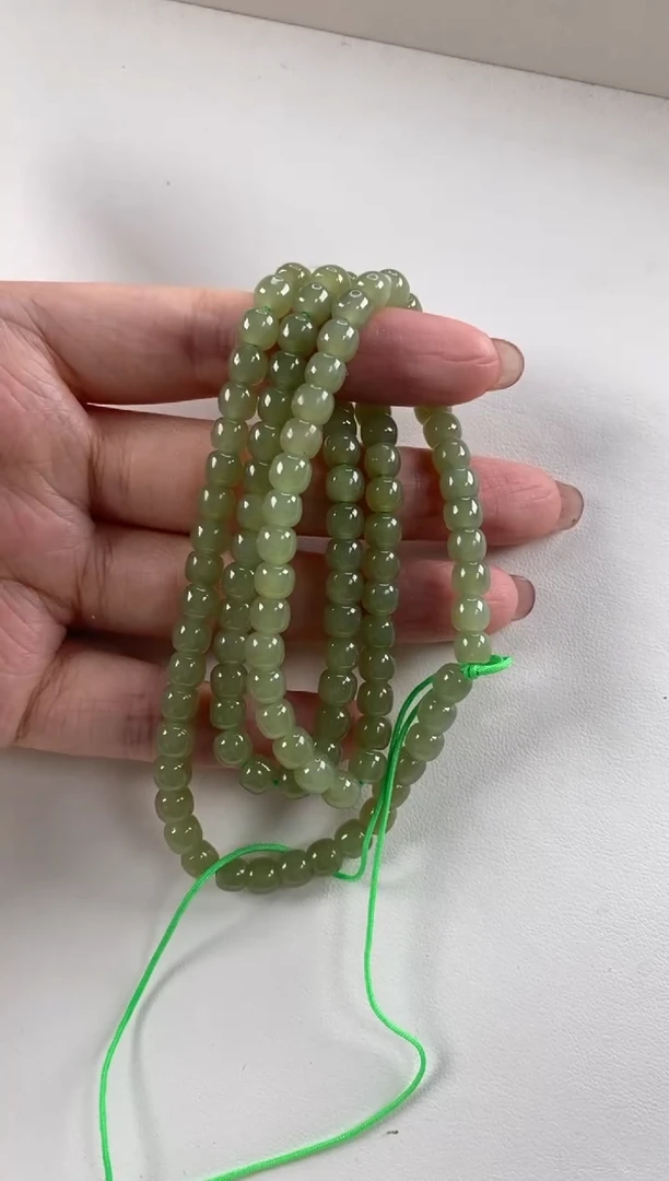 颈饰未镶嵌和田玉老型珠珠串