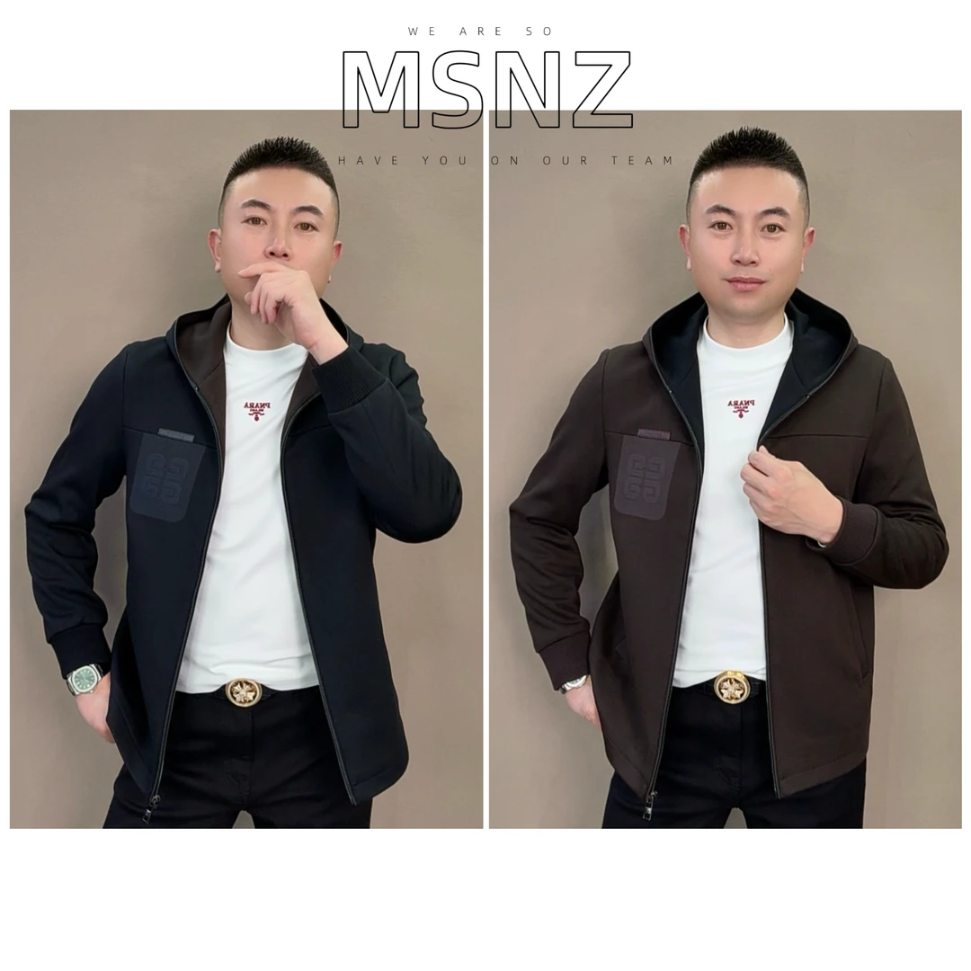 【6022】25年秋季新品男士连帽夹克针织含羊毛舒适柔软百搭时尚轻奢