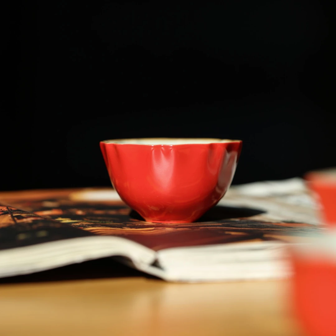 【问鼎】问鼎汝瓷/鼎峰系列/天青壬寅/牡丹杯(中国红)