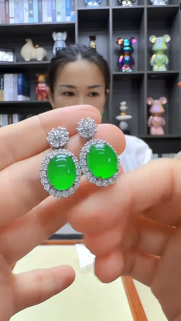 翡翠银S925镶嵌颈饰沉白diy劲饰