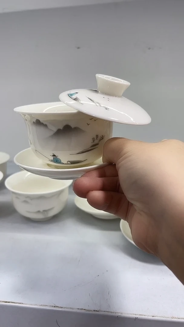 元宝独钓悬停盖碗