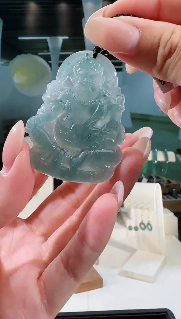 翡翠未镶嵌吊坠(不含链)纯天然A货翡翠  黄财神