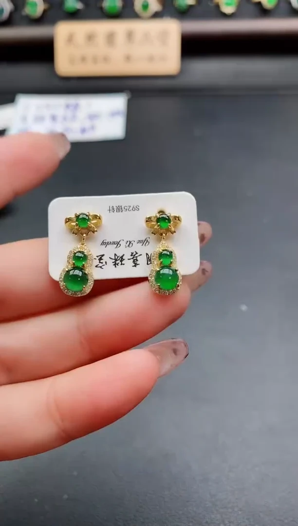 银S925镶嵌戒指翡翠1