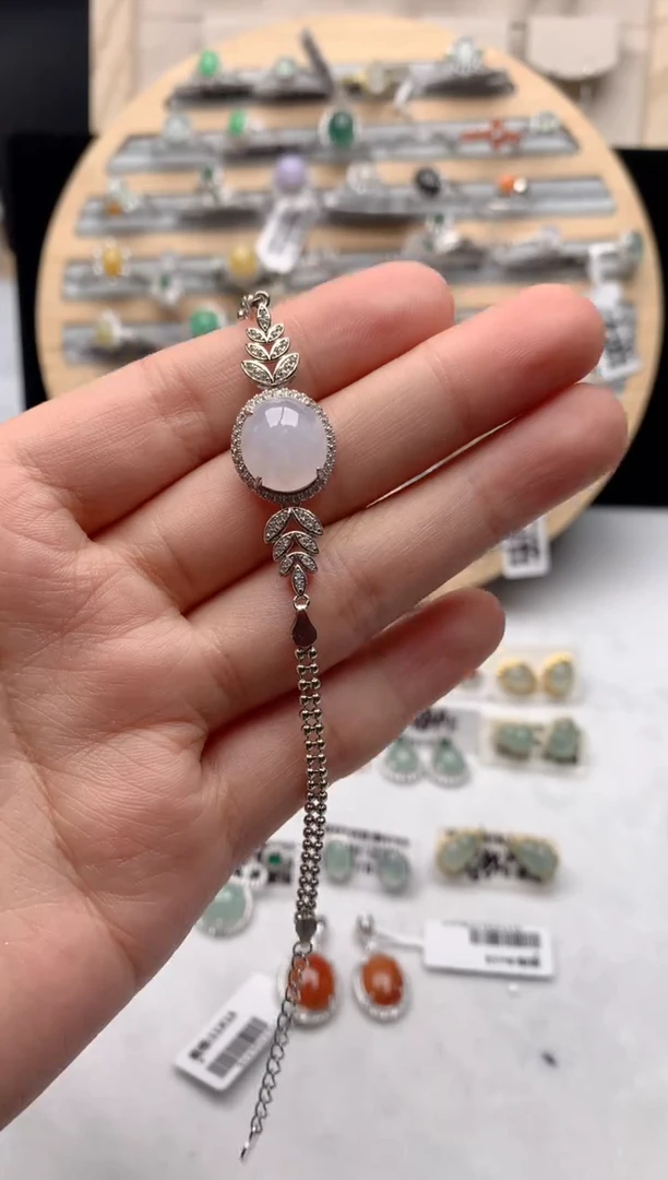 【闪购商品】翡翠手链银S925镶嵌1号