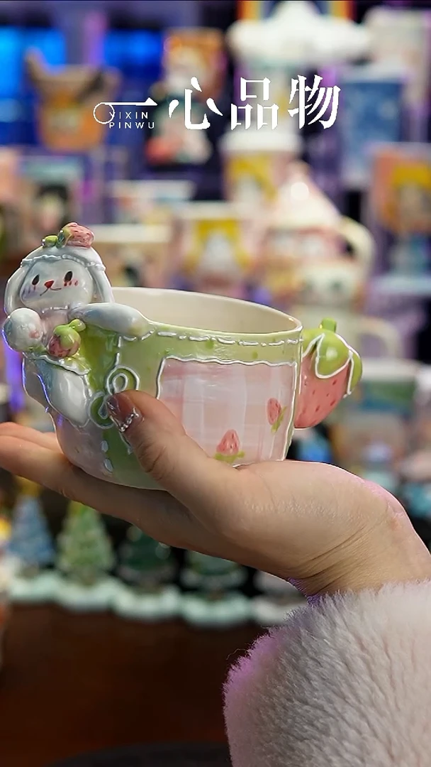 杯子瓷112-26景德镇手工手绘杯子摆件