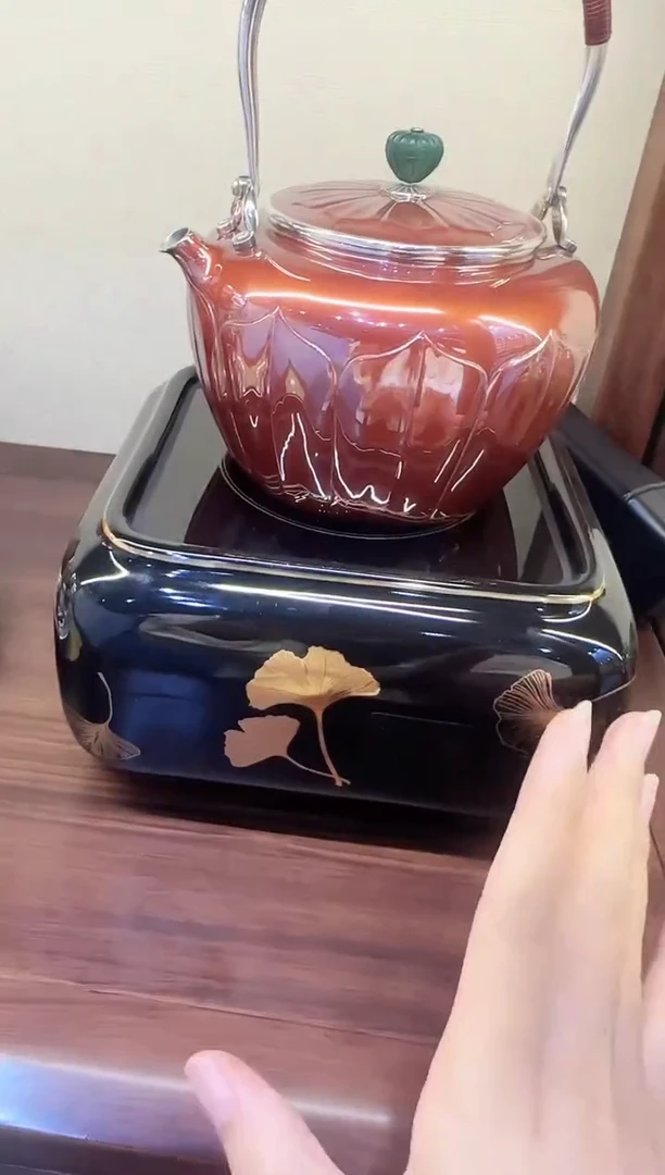 莺歌烧四方银杏电陶炉一个