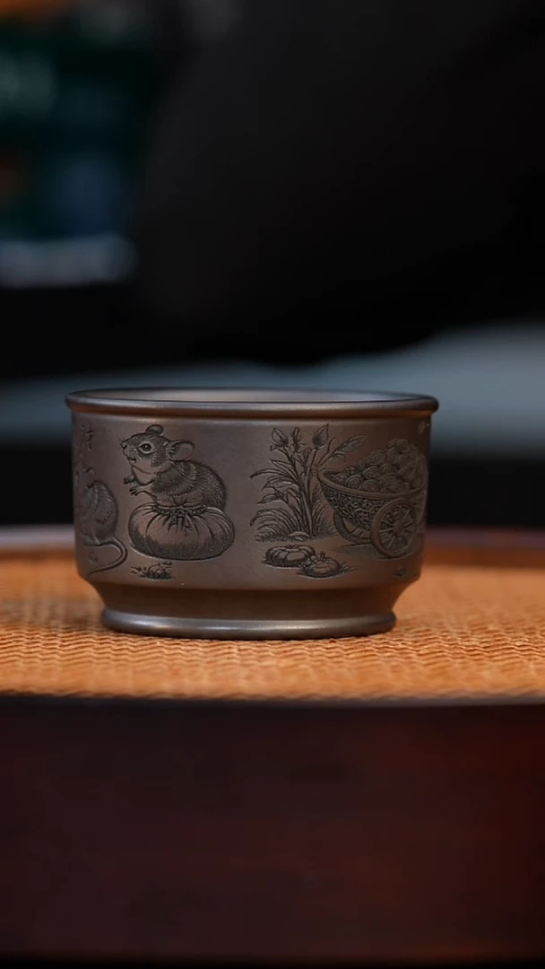 茶杯紫砂宜兴原矿全手紫砂杯