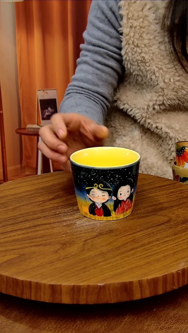 杯子陶景德镇手工手绘釉下彩陶瓷