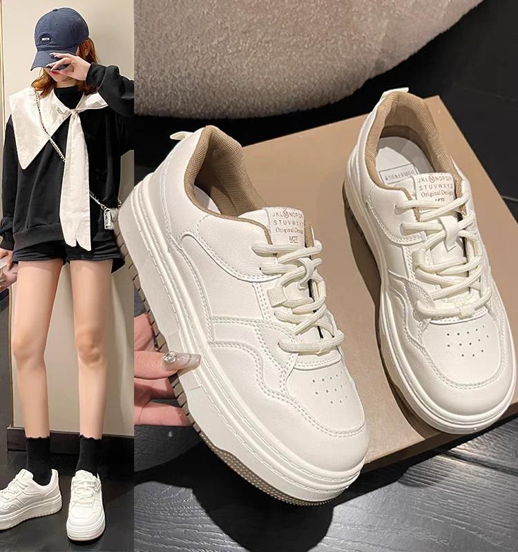 (B系)春季厚底小白鞋女2025新款休闲鞋洋气百搭舒适轻便休闲鞋潮