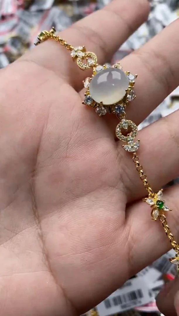 【闪购商品】翡翠戒指银S925镶嵌6666---8