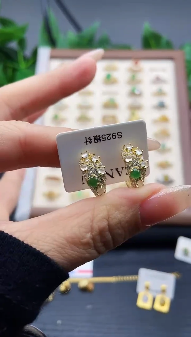 银S925镶嵌戒指翡翠12