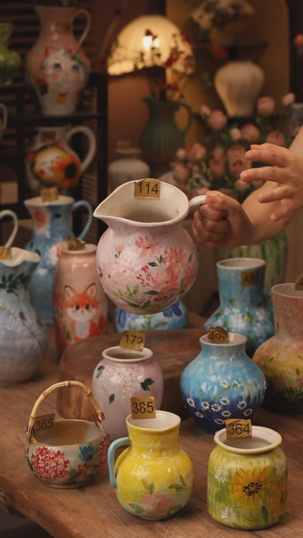 陶瓷114景德镇设计师手作花器摆件侘寂风