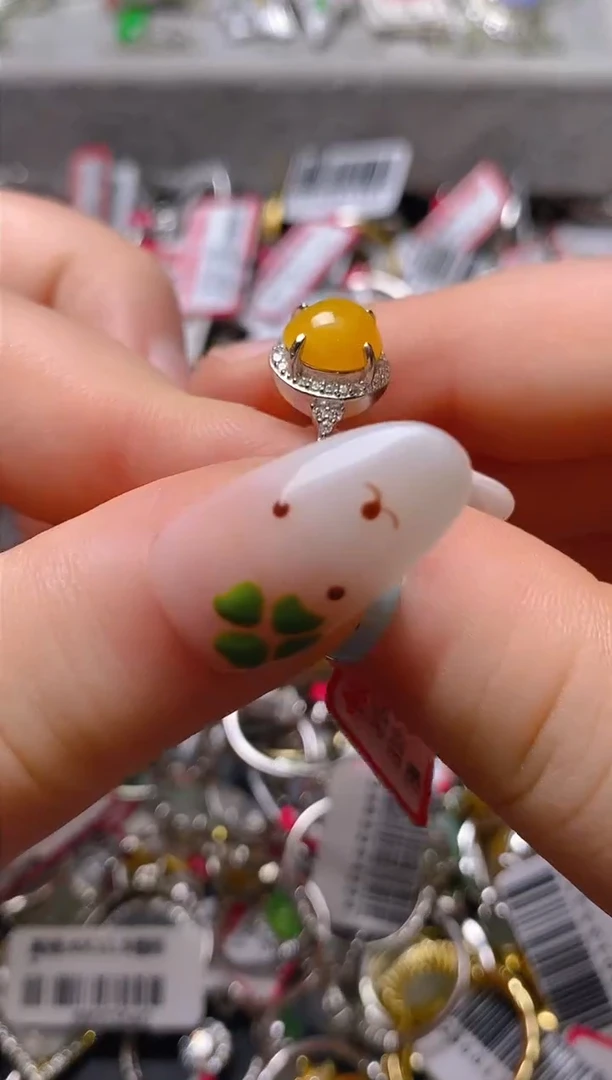 银S925镶嵌戒指翡翠百内无证书