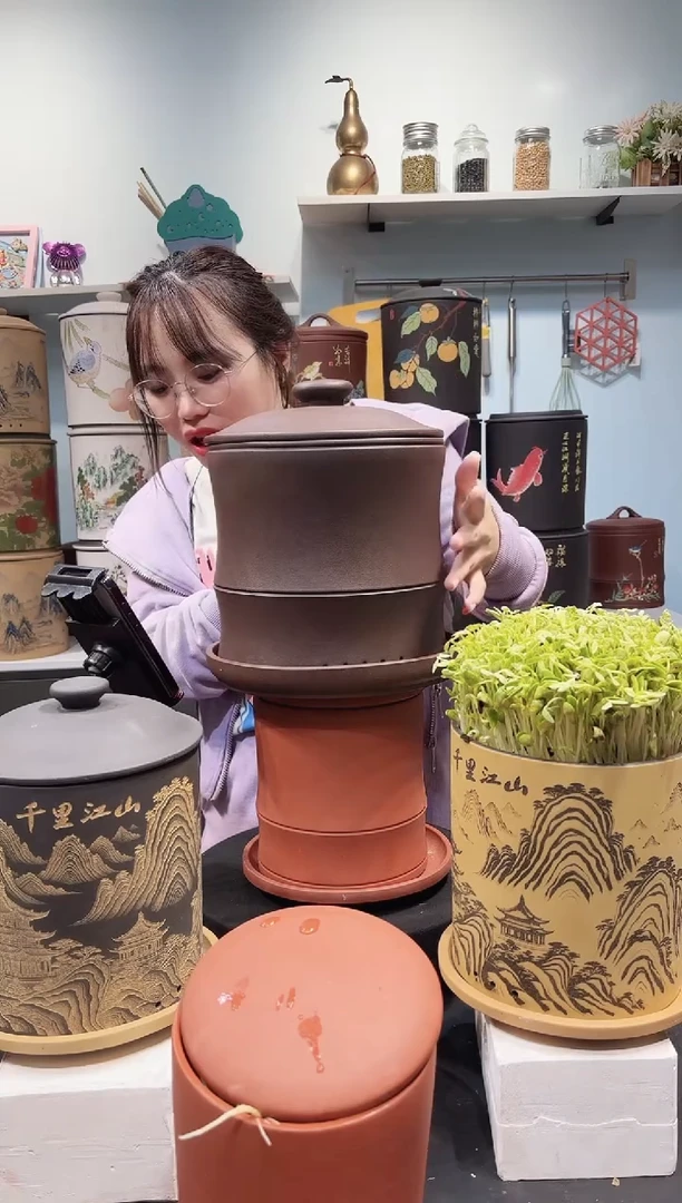 芳*地大号 老紫泥竹节+紫砂托盘