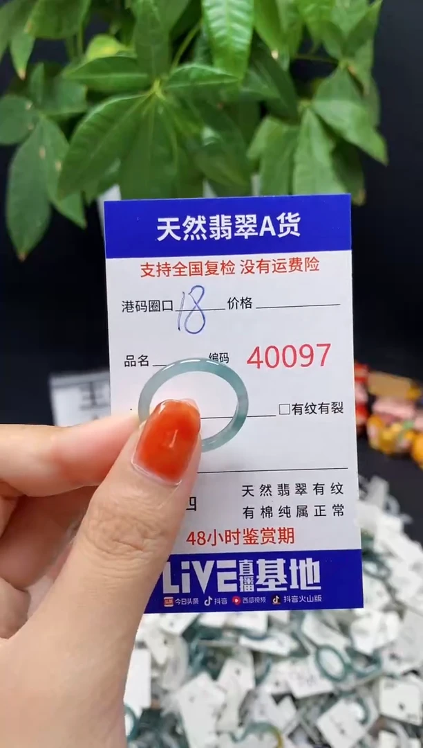 翡翠戒指未镶嵌天然翡翠戒圈0097