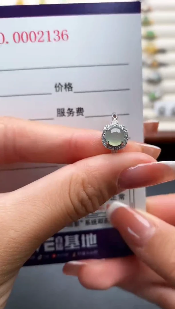 银S925镶嵌戒指翡翠3333333+3