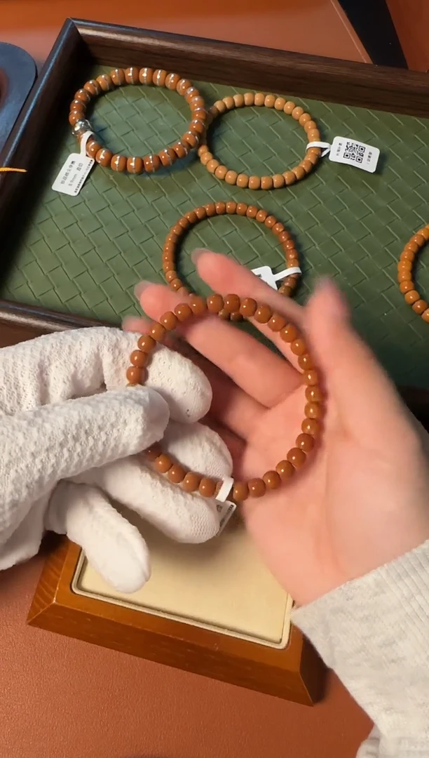 手串橄榄核【168】6.7mm老挝核尖老型单圈