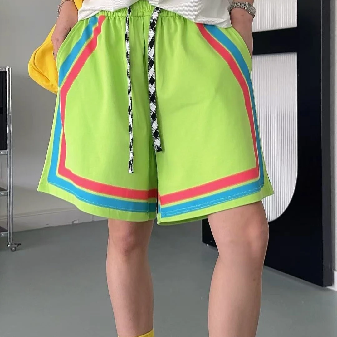 【蓉姐潮牌】夏季个性画框休闲时尚运动短裤
