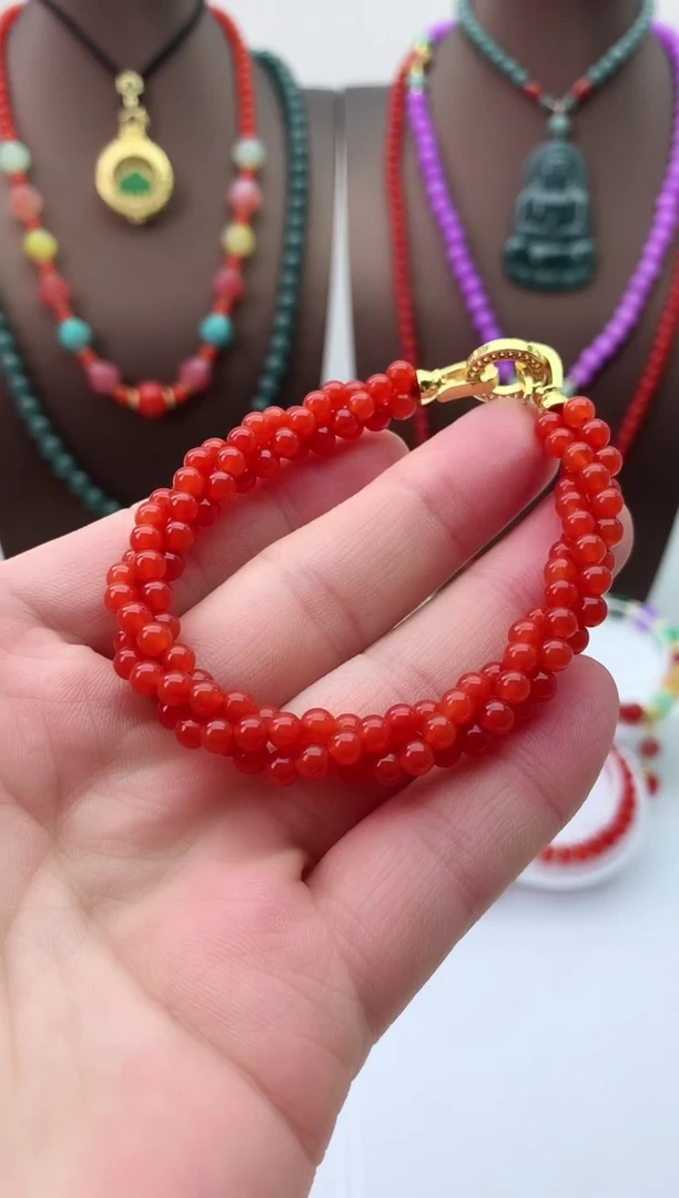 【闪购商品】翡翠手链14K金镶嵌s223手链