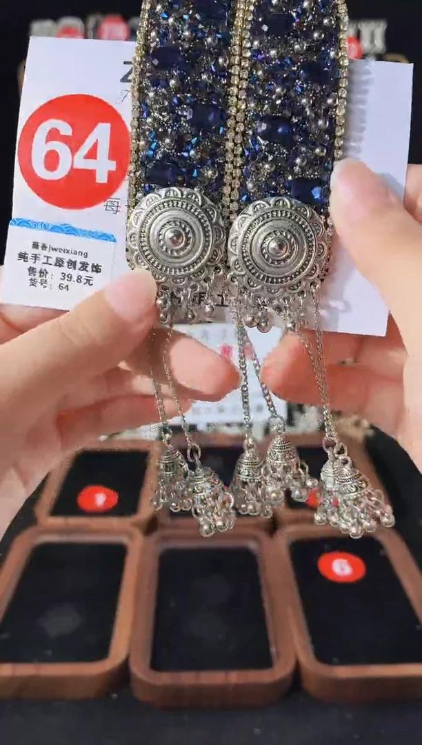 仿水晶铁合金64原创发夹一对倒夹