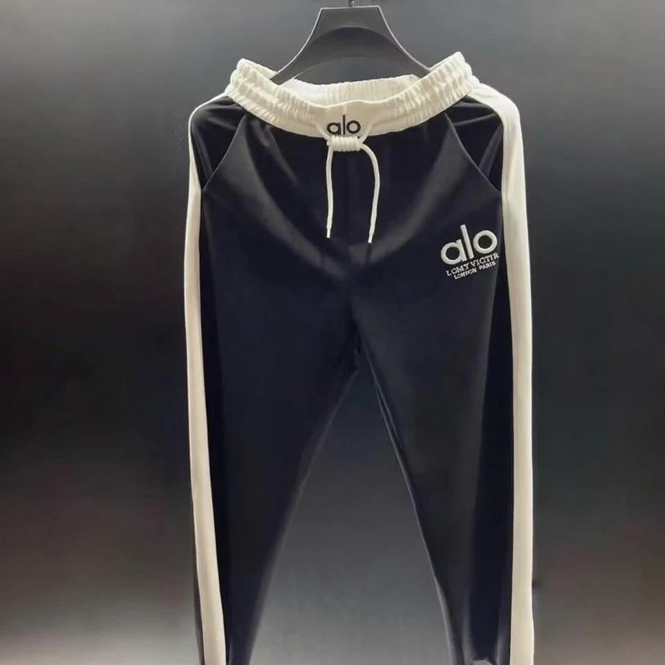 秋季欧货刺绣休闲裤男侧条纹时尚百搭拼色运动裤潮牌痞帅百搭裤子