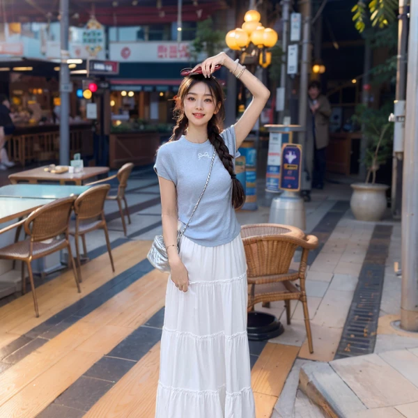 2025新款百搭女蝴蝶结后背镂空短袖时尚显瘦甜美针织衫夏季A2-56