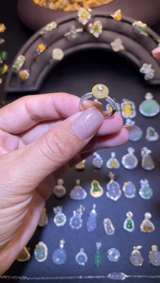 吊坠(不含链)银S925镶嵌翡翠1