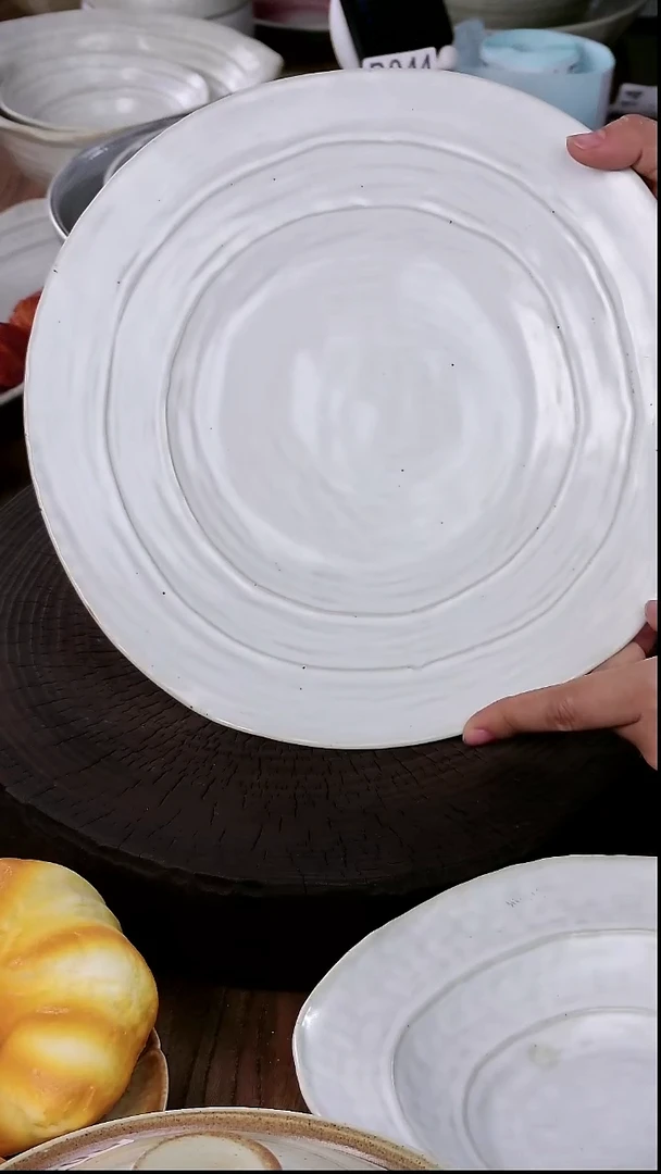 瓷10"手工团圆异形平盘