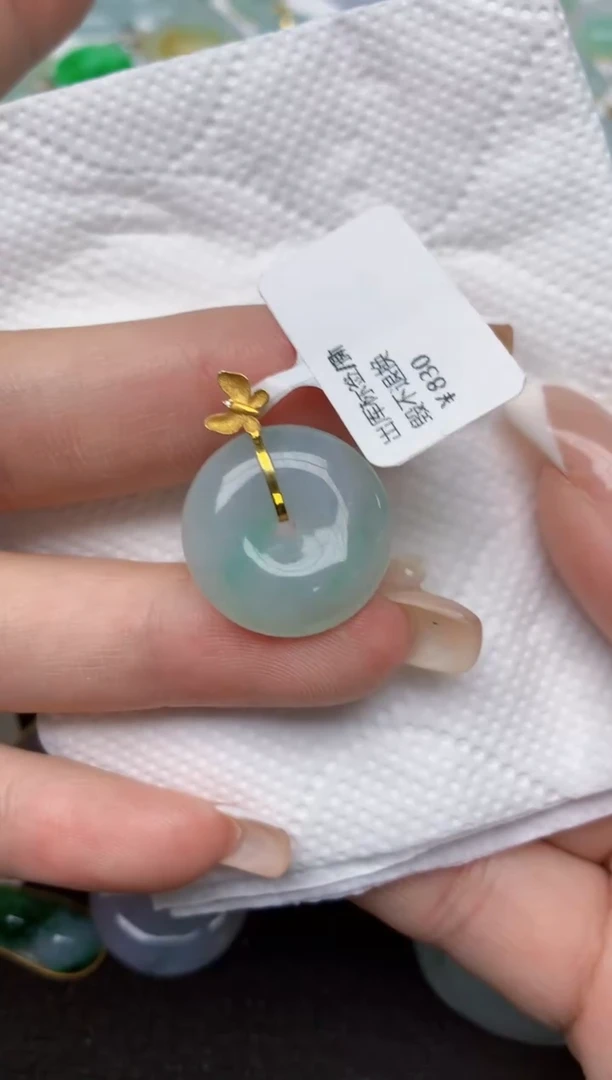 翡翠银S925镶嵌颈饰天然缅甸A货翡翠