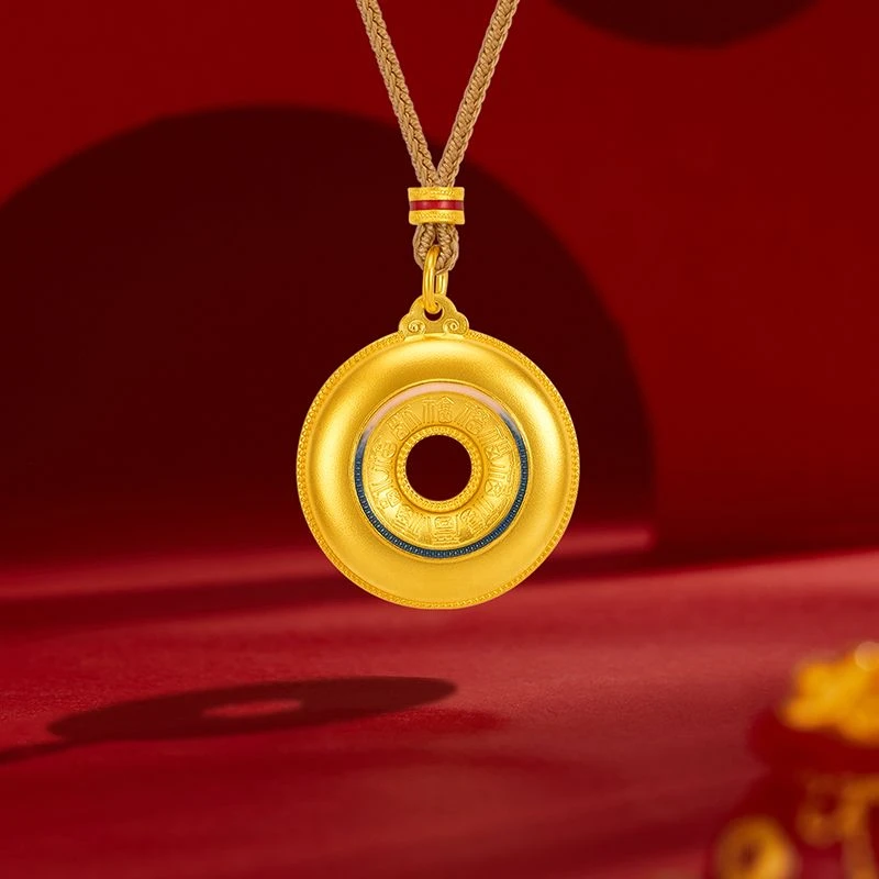 吊坠足银 足银福平安扣吊坠送长辈送爱人新年礼物时尚女士女款