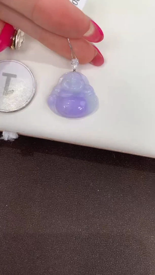颈饰18K金镶嵌翡翠天然缅甸a货翡翠