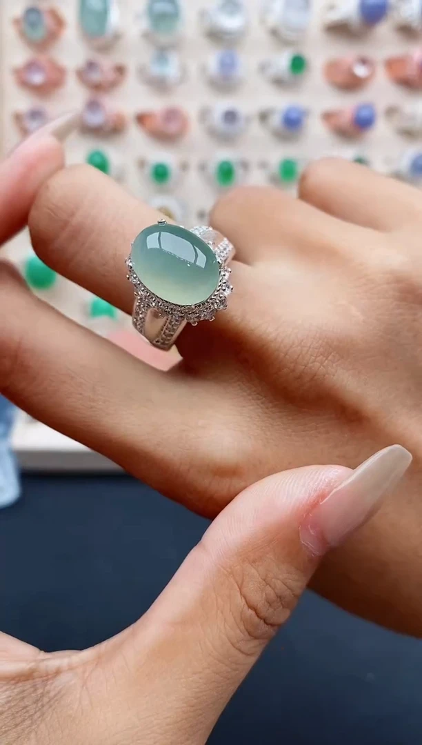 翡翠戒指未镶嵌缅甸天然A货翡翠222  6-3