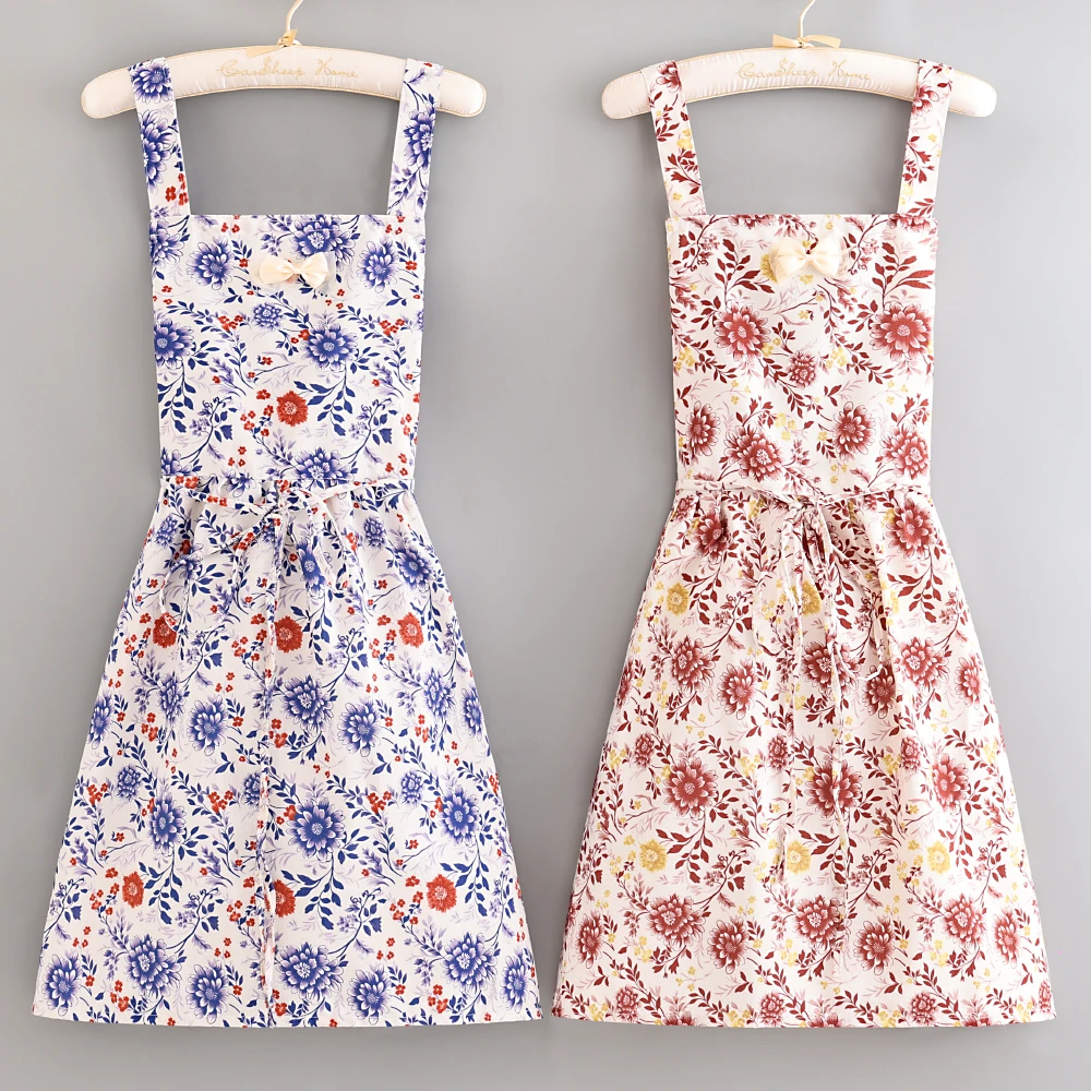 简约围腰防油舒适耐穿围裙家用厨房做饭罩衣可外穿餐饮干活工作服