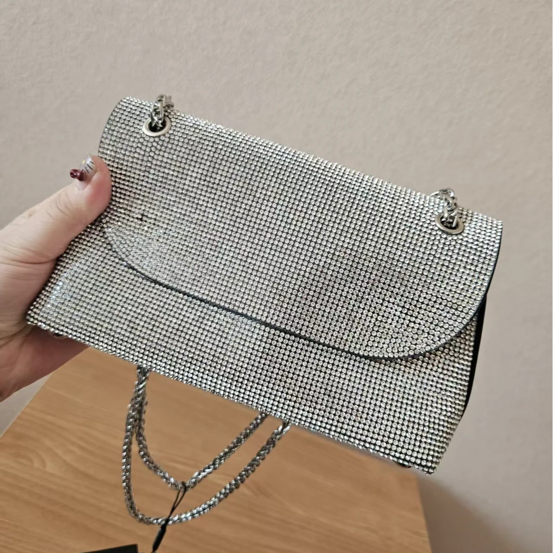 时尚简约斜跨小包满钻百搭