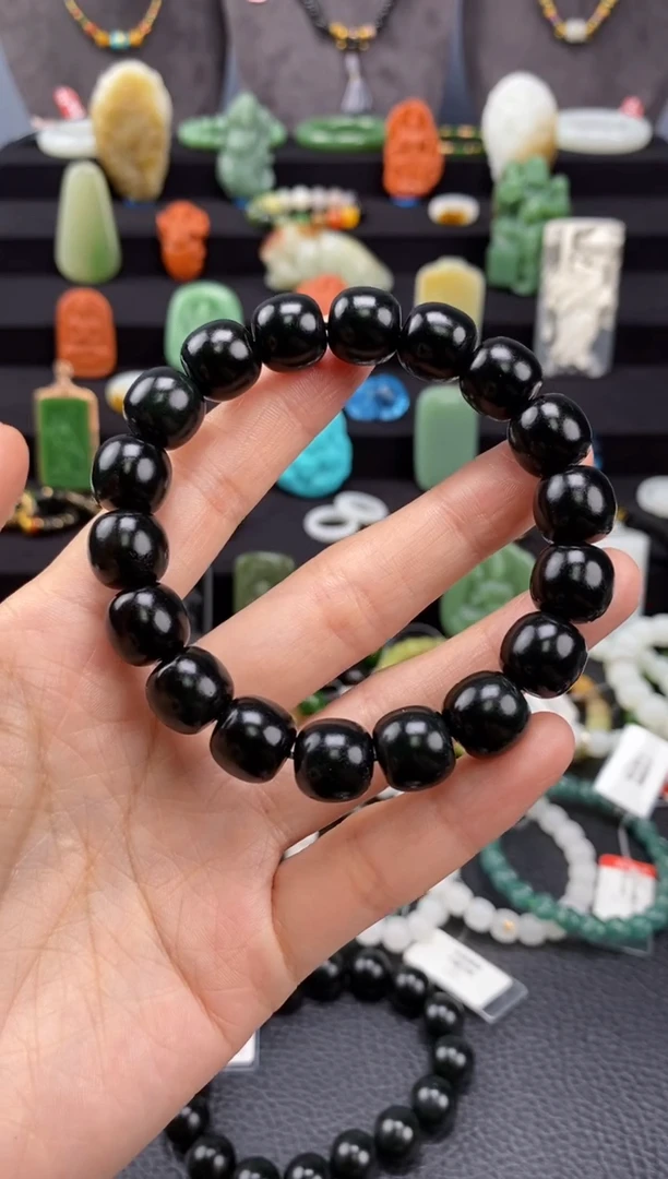 【闪购商品】和田玉-未镶嵌12mm塔青老型手串