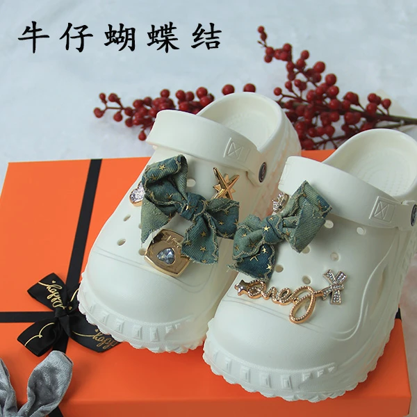 泡芙5CM软底雪莉玫EVA洞洞鞋女款配件包头防滑软底增高沙滩凉拖鞋