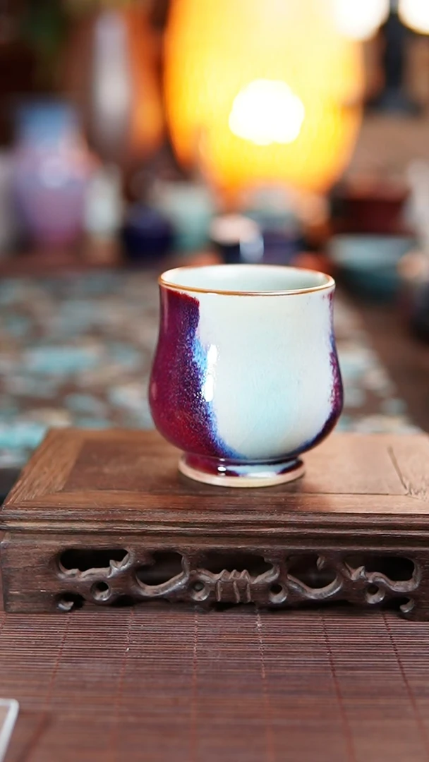 526钧瓷主人杯 温红远 带礼盒证书