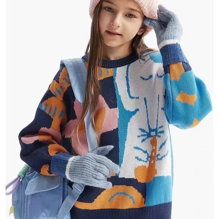 男女童秋冬卡通织花毛衣