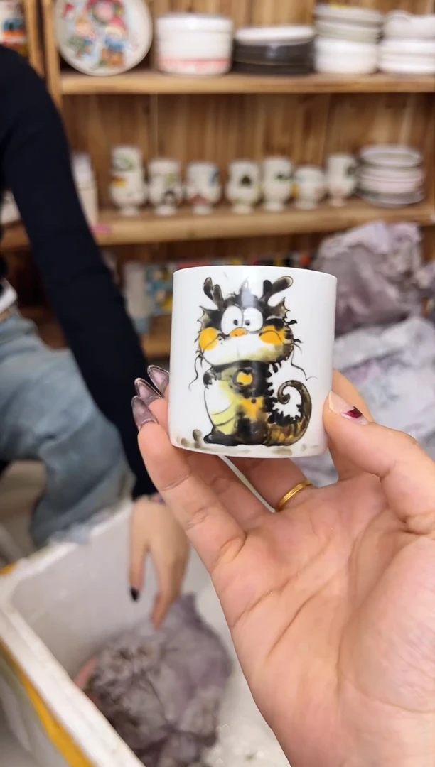 【闪购商品】摆件笙笙漫 手工手绘陶瓷杯杯