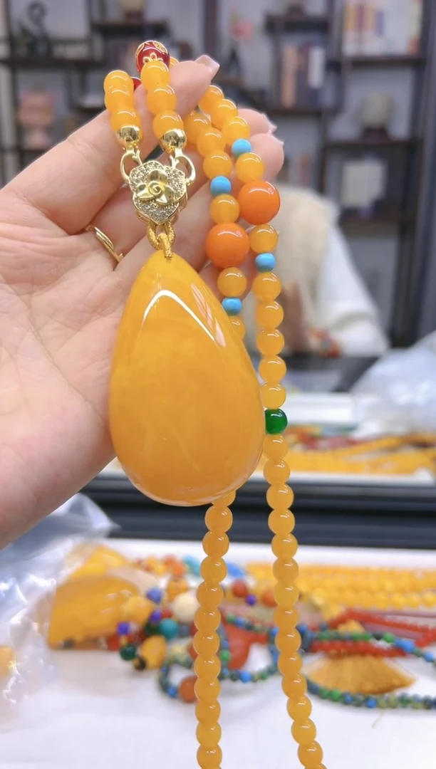 【闪购商品】蜜蜡毛衣链未镶嵌M639