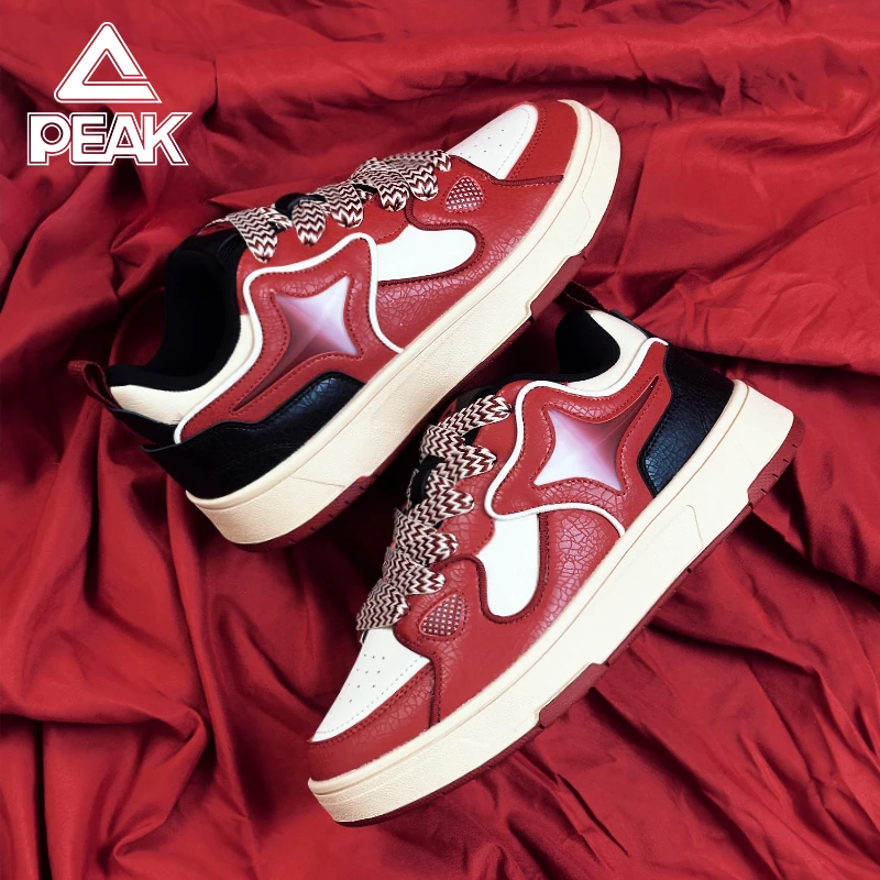 匹克态极极星板鞋男2025蛇年国潮红色情侣休闲复古运动鞋DB440047
