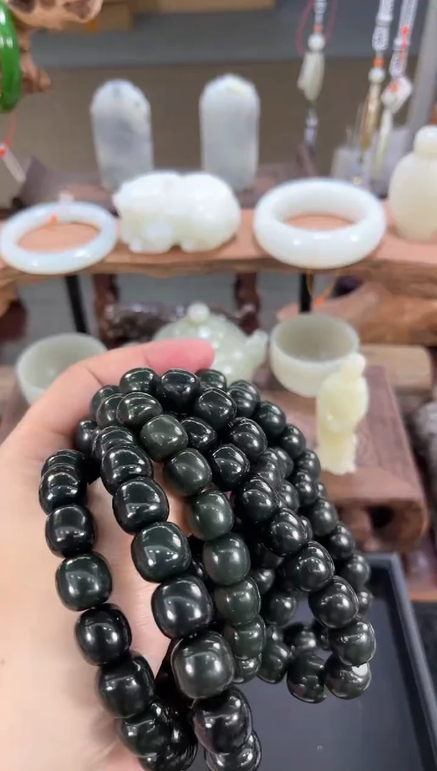 【闪购商品】和田玉手串未镶嵌卡12-12+青海青玉 老型 多样性发一