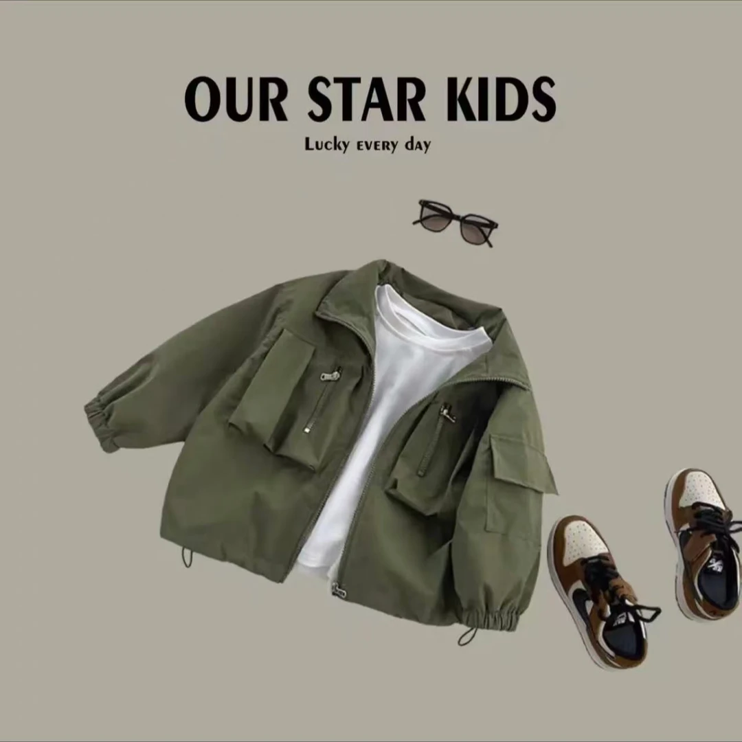 W036韩版儿童工装外套