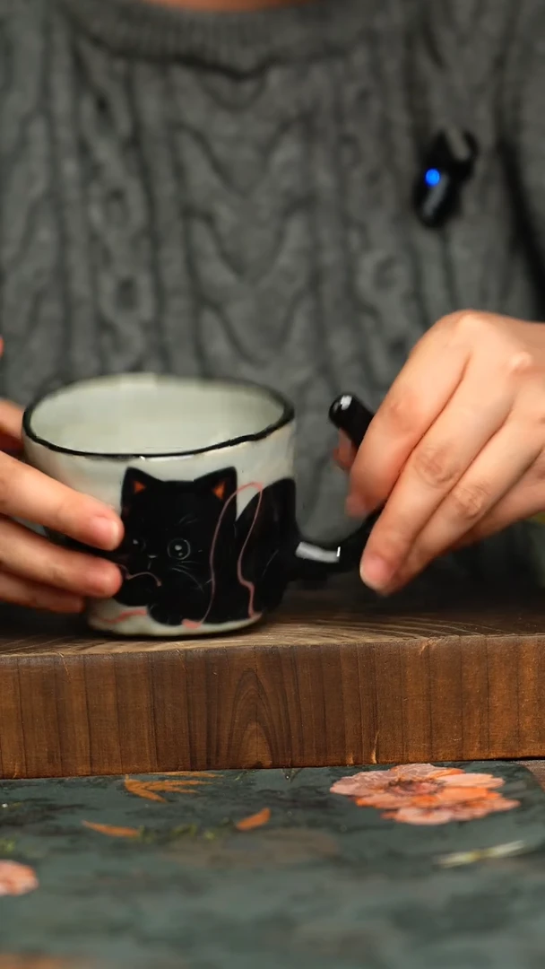 杯釉下彩手工手绘同款陶器