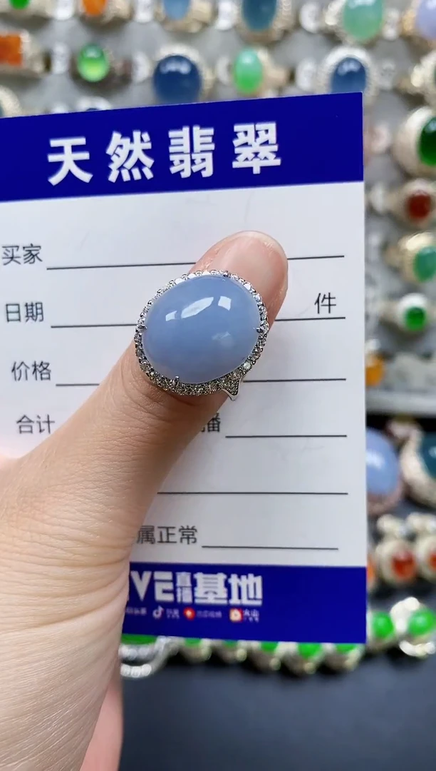 翡翠戒指银S925镶嵌518