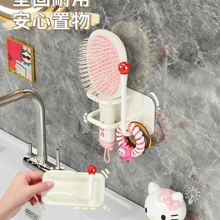 卫生间发圈发箍头绳挂钩家用浴室壁挂气垫梳置物架免打孔首饰粘钩