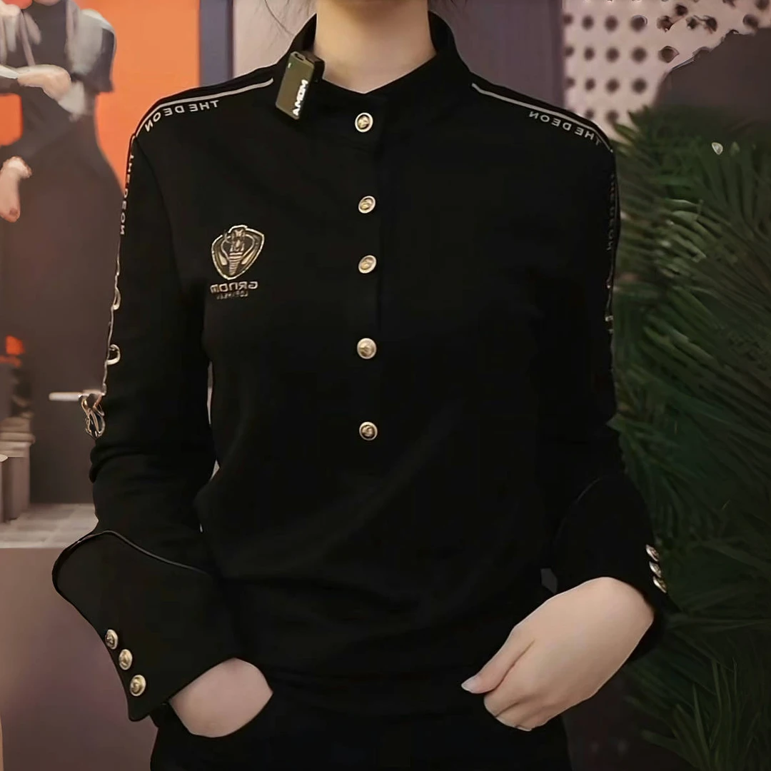 2025春金蛇卫衣纽扣男士长袖轻奢时尚休闲潮流修身春季百搭商务