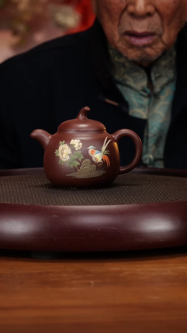 茶壶紫砂53SDH泥绘茄瓜底槽清2850cc