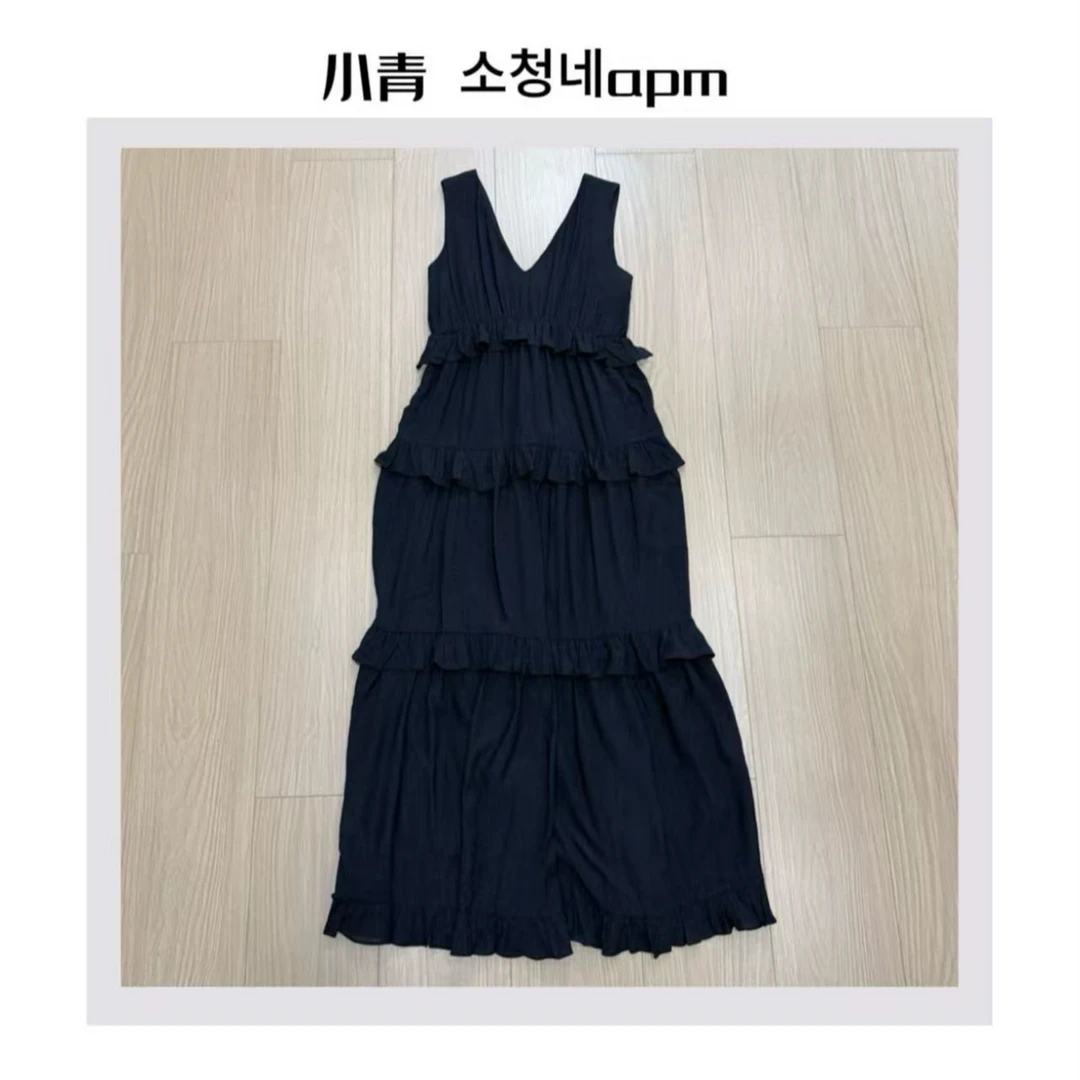 韩国 东大门 JR气质款无袖层次感蛋糕百褶连衣裙